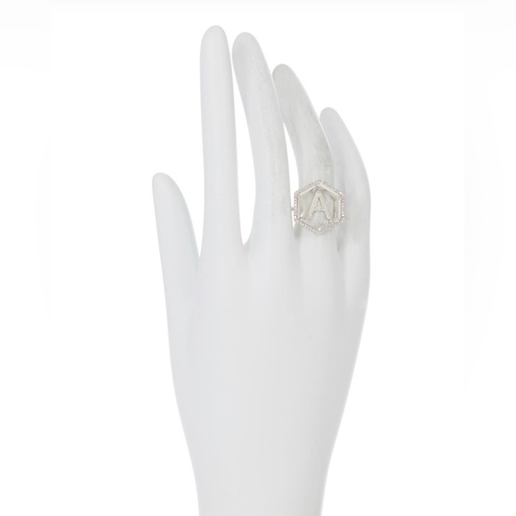 Colleen Lopez Diamond Initial and Quartz Sterling Silver Ring - Picture 3 of 5